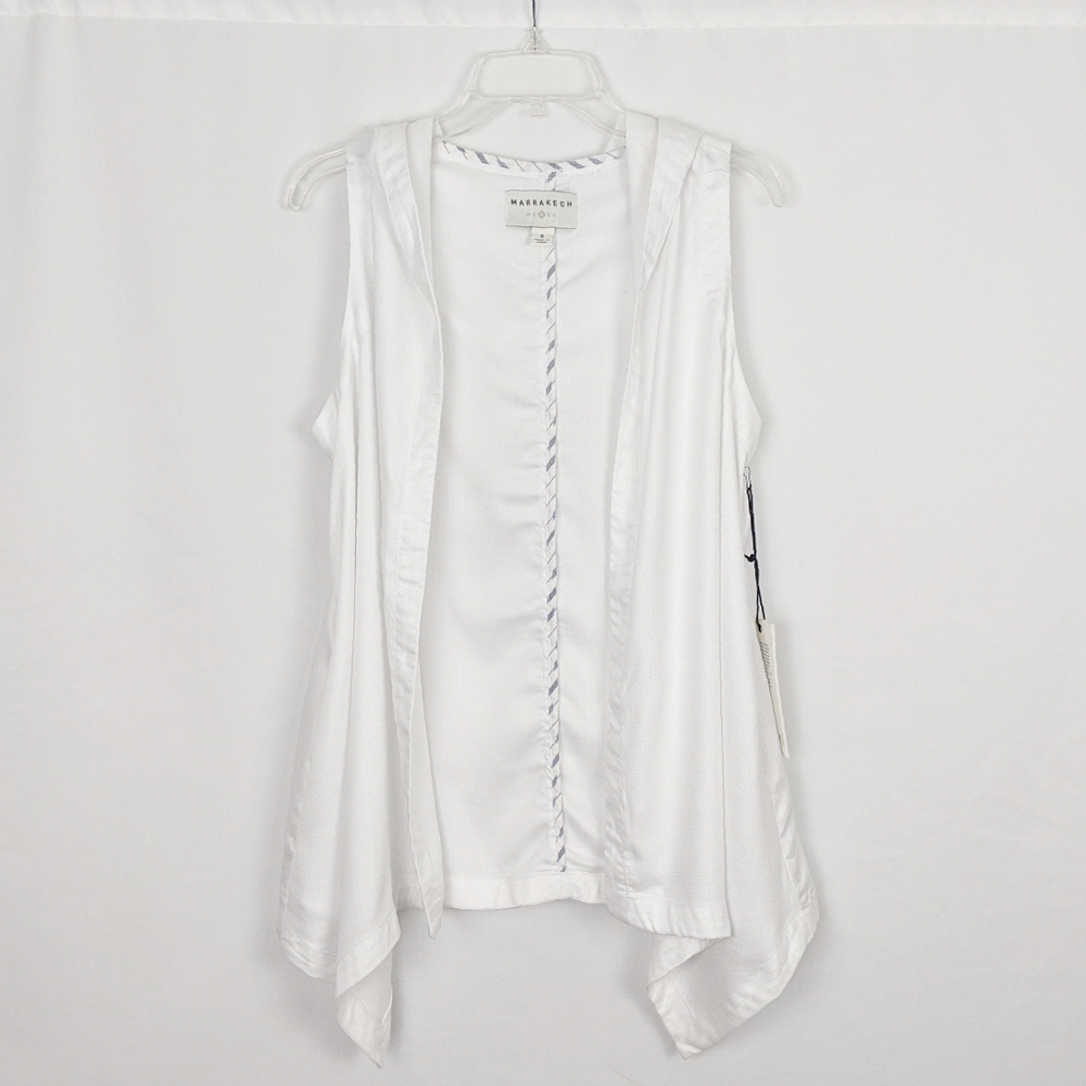 Anthropologie Hooded Shark bite Hem Safari Vest S